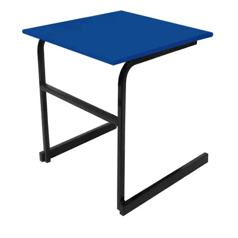 Heavy Duty Cantilever Exam Desk - Black Legs - Royal Blue